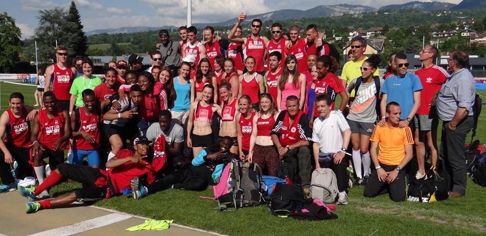 L'équipe de l'AUC Athlétisme à Aix-les-Bains