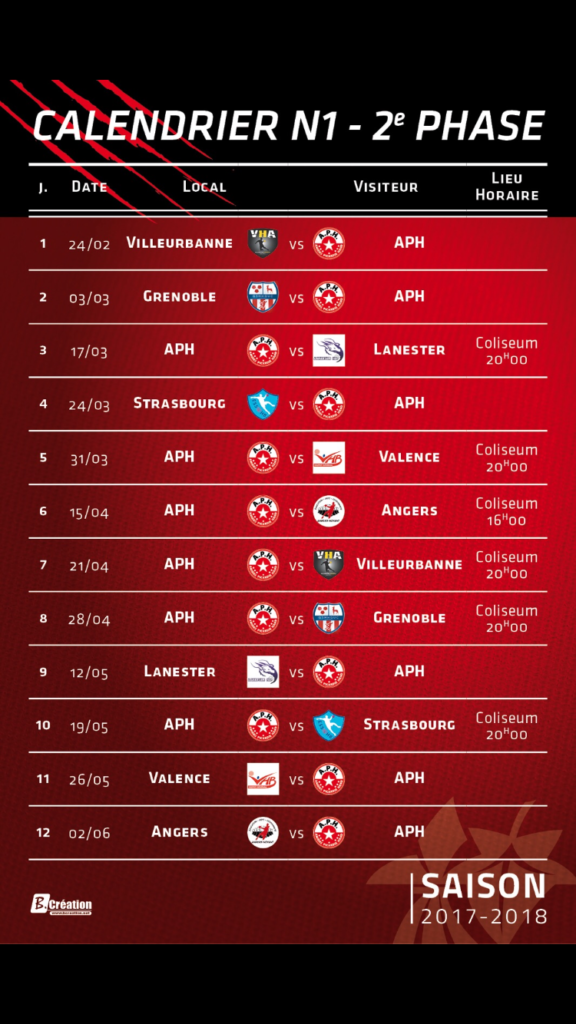 HANDBALL : Découvrez le calendrier de la deuxième phase de l'APH