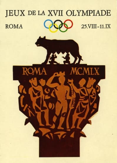 1313341 Affiche Officielle Des Jeux Olympiques De Rome En 1960