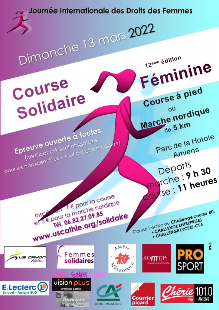 affiche course solidaire féminine 2022