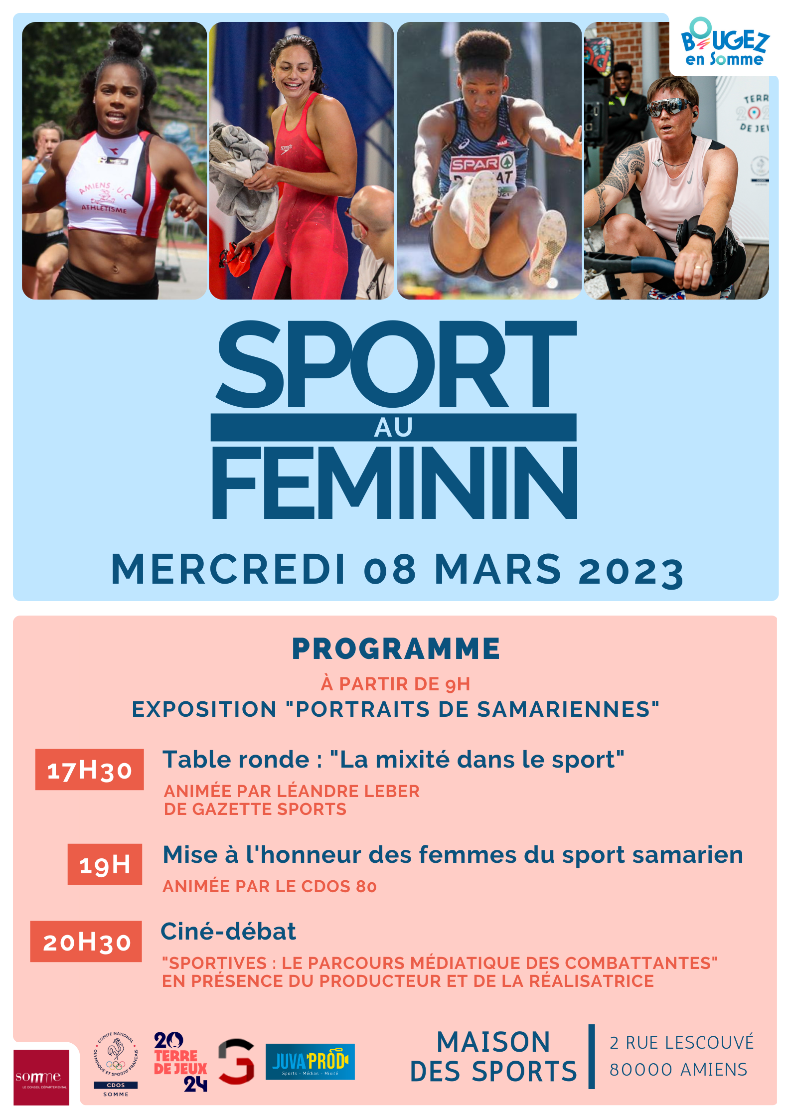 affiche sport au féminin 8 mars 2023