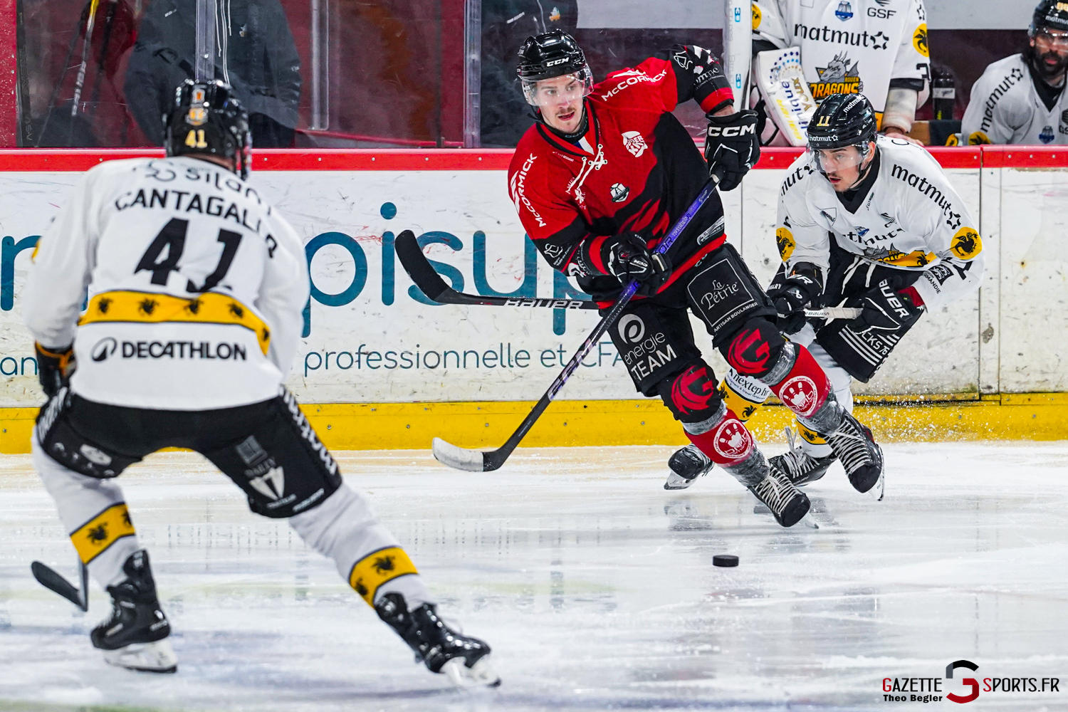 hockey sur glace ligue magnus play offs match 6 gothiques amiens dragons rouen gazette sports théo bégler 060